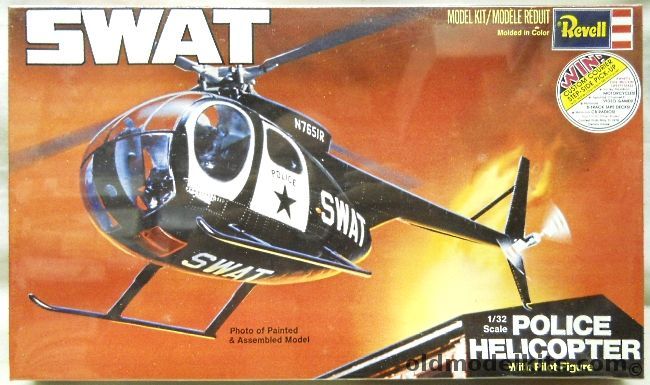 Revell 1/32 SWAT Police Helicopter - Hughes 500 - (OH-6A Cayuse), H161 plastic model kit